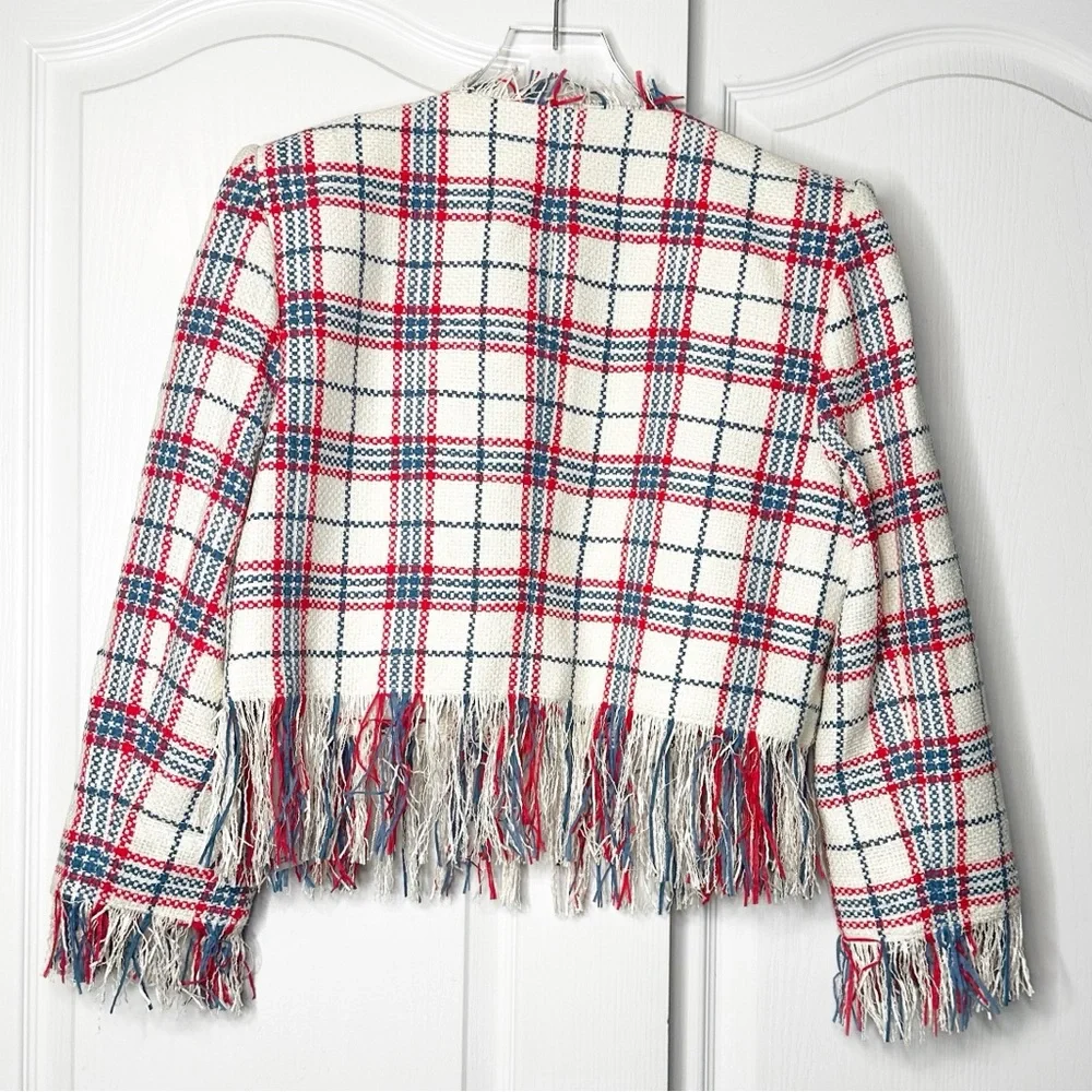 NWOT Veronica Beard Marlton Tweed Jacket Size Red White Blue Size 16 - Picture 6 of 16